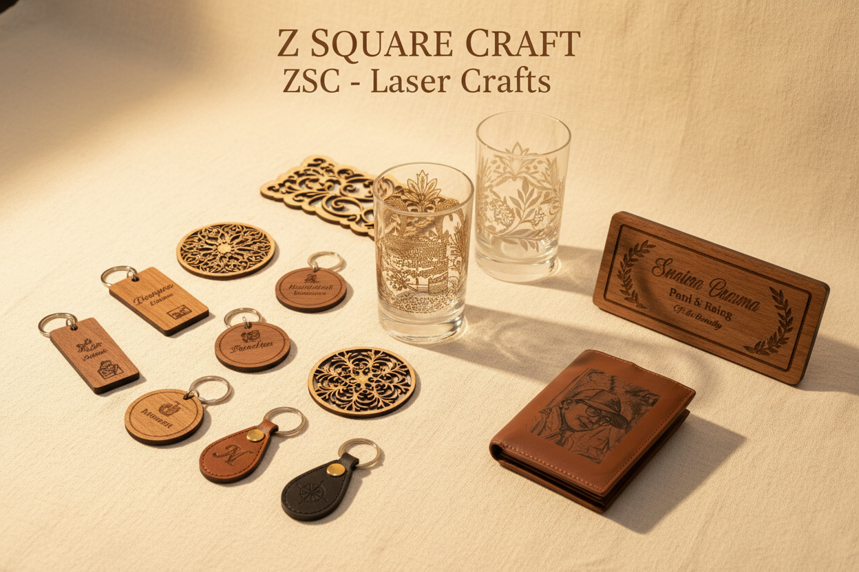 Laser Cut & Engraved Gifts – Wood, Glass & Leather | ZSC