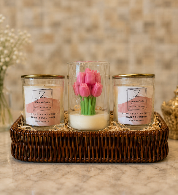 Luxury Tulip Candle Gift Basket - ZSC